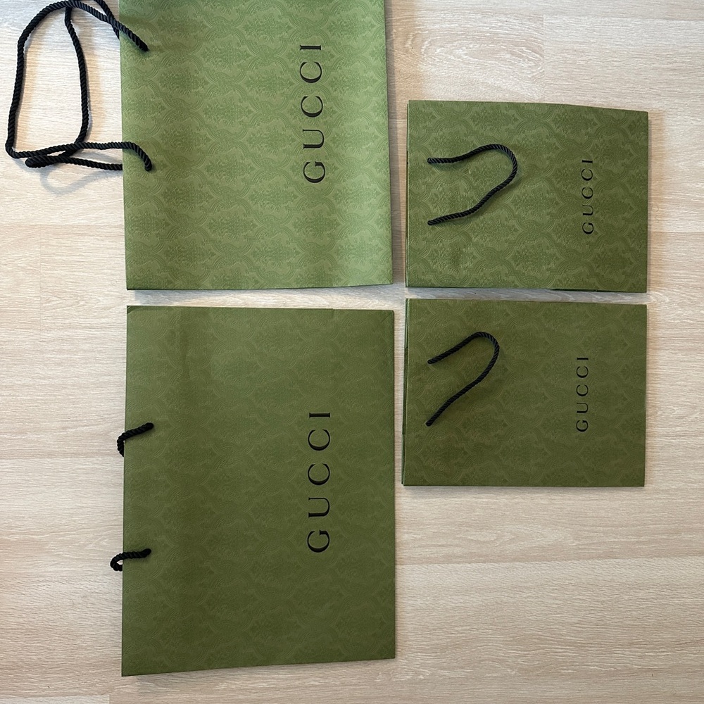 Gucci Green Shopping Bags Set